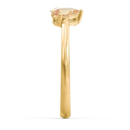 Toi et Moi Oval and Pear Gemstone Ring – 18K Gold Plated Silver with Citrine