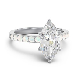 2 ct. Marquise CZ Engagement Ring with Accents