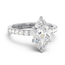2 ct. Marquise CZ Engagement Ring with Accents