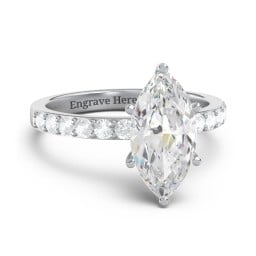 2 ct. Marquise CZ Engagement Ring with Accents