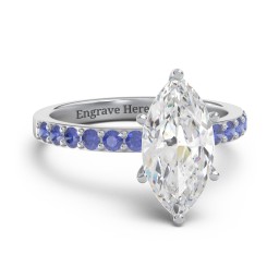 2 ct. Marquise CZ Engagement Ring with Accents