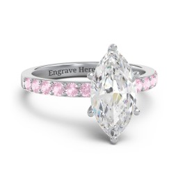 2 ct. Marquise CZ Engagement Ring with Accents
