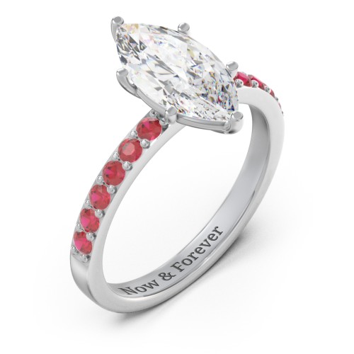 2 ct. Marquise CZ Engagement Ring with Accents