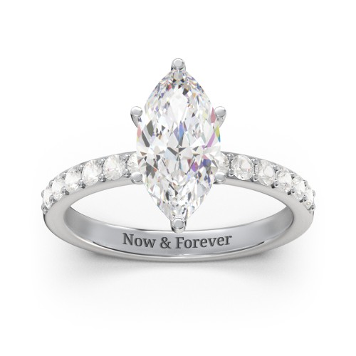 2 ct. Marquise CZ Engagement Ring with Accents