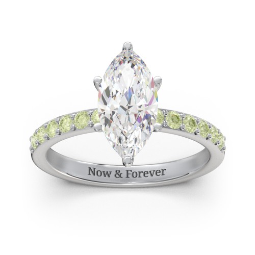 2 ct. Marquise CZ Engagement Ring with Accents