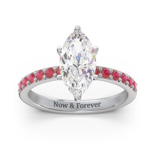 2 ct. Marquise CZ Engagement Ring with Accents