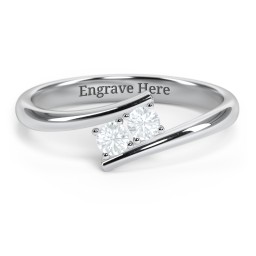 2 Birthstone Bypass Ring