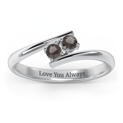 2 Birthstone Bypass Ring
