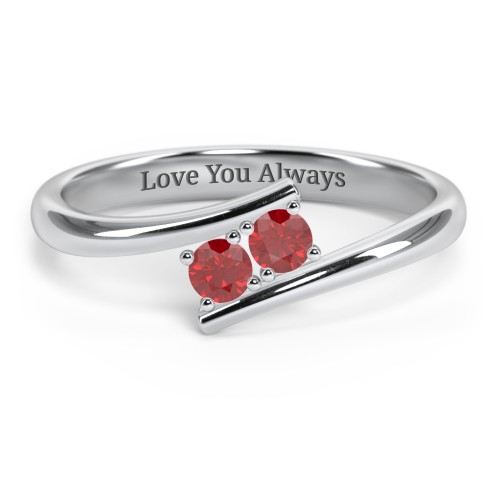 2 Birthstone Bypass Ring
