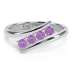 4 Birthstone Bypass Ring