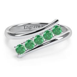 5 Birthstone Bypass Ring