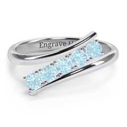 5 Birthstone Bypass Ring
