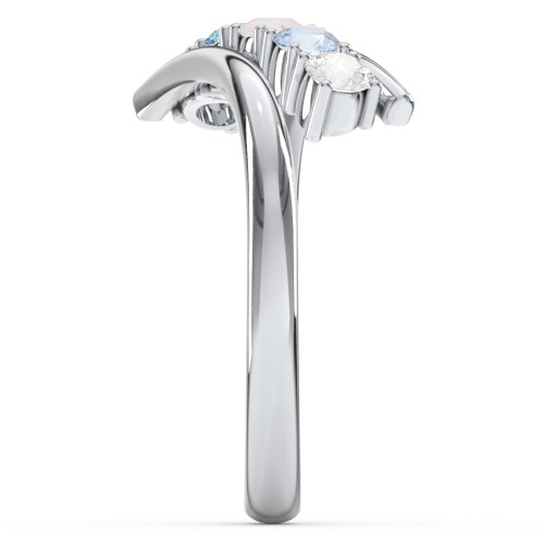 5 Birthstone Bypass Ring