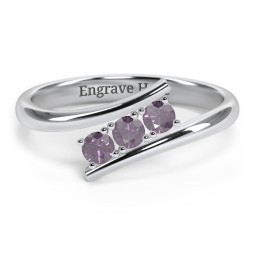 1 - 5 Birthstone Bypass Ring