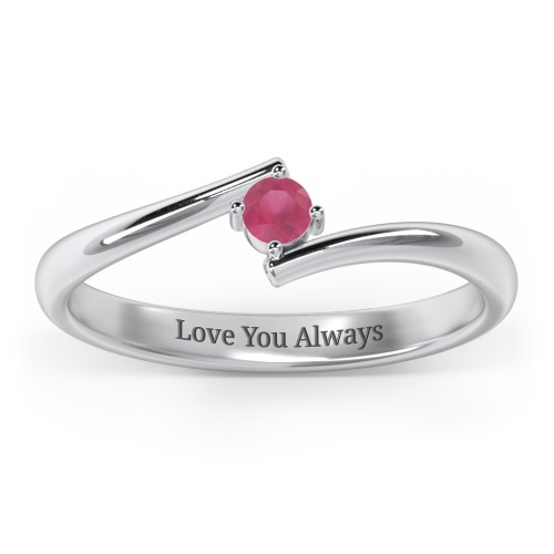 Birthstone Bypass Ring