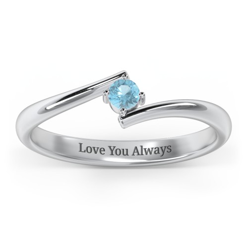 Birthstone Bypass Ring