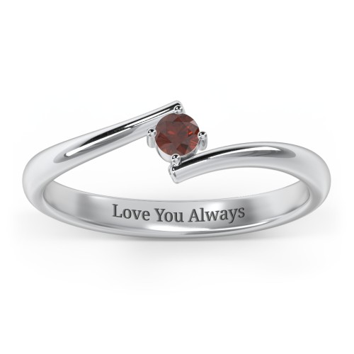 Birthstone Bypass Ring