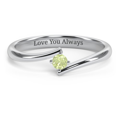 Birthstone Bypass Ring