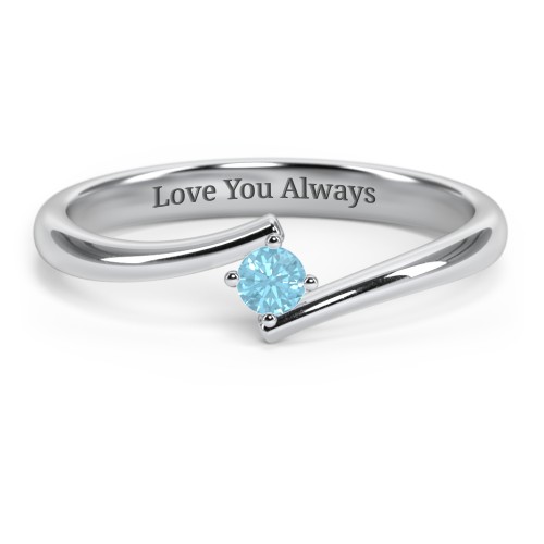 Birthstone Bypass Ring