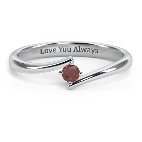 Birthstone Bypass Ring