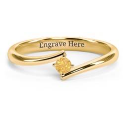 Birthstone Bypass Ring in 18K Gold Plated Silver with Citrine