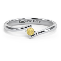 Birthstone Bypass Ring in 925 Sterling Silver with Citrine