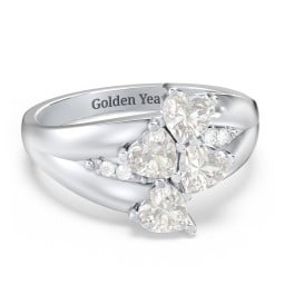 Multi-Heart Split-Band Ring