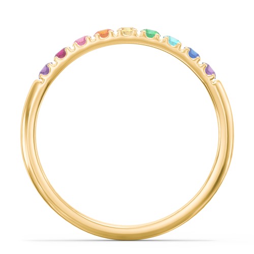 Rainbow Stackable Ring - 2mm – 10K Yellow Gold with Topaz - Rainbow