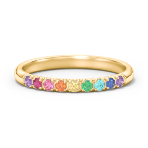 Rainbow Stackable Ring - 2mm – 10K Yellow Gold with Topaz - Rainbow
