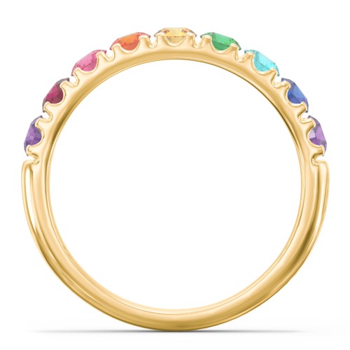 Rainbow Stackable Ring - 3mm – 10K Yellow Gold with Topaz - Rainbow