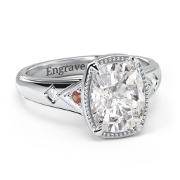 Elongated Cushion "Golden Era" Ring with Birthstones