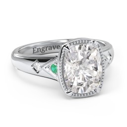 Elongated Cushion "Golden Era" Ring with Birthstones