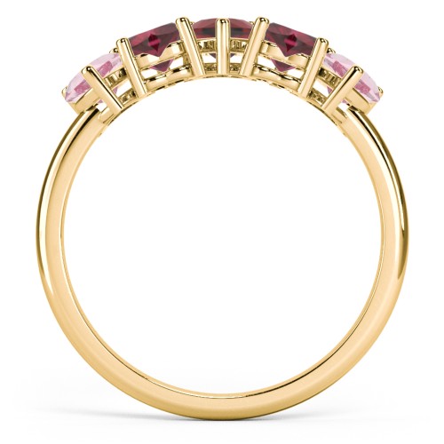 5 Heart Birthstone Ring