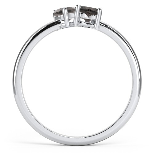 2 Heart Birthstone Ring