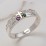 Women’s Cross Ring with Round Gemstones – Sterling Silver with Emerald and Ruby
