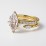 Marquise Birthstone Open Cuff Ring – Sterling Silver with Blue Topaz