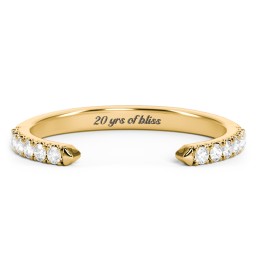 Pavé Birthstone Open Cuff Ring in 18K Gold Plated Silver with White Premium Zirconia