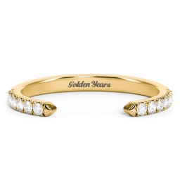 Pavé Birthstone Open Cuff Ring in 18K Gold Plated Silver with White Premium Zirconia