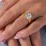 Geometric Birthstone Open Cuff Ring – 18K Gold Plated Silver with White Premium Zirconia