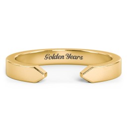 Wide Essential Open Cuff Band Ring - Small Gap in 18K Gold Plated Silver