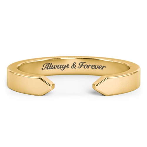 Wide Essential Open Cuff Band Ring - Small Gap – 18K Gold Plated Silver