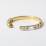 Baguette & Round Accent Open Cuff Ring – 10K Yellow Gold with Cubic Zirconia