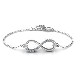 Double Stone Infinity Accent Bracelet