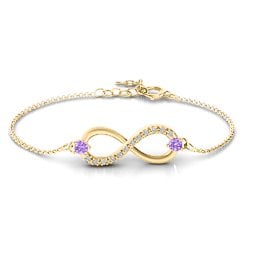 Double Stone Infinity Accent Bracelet