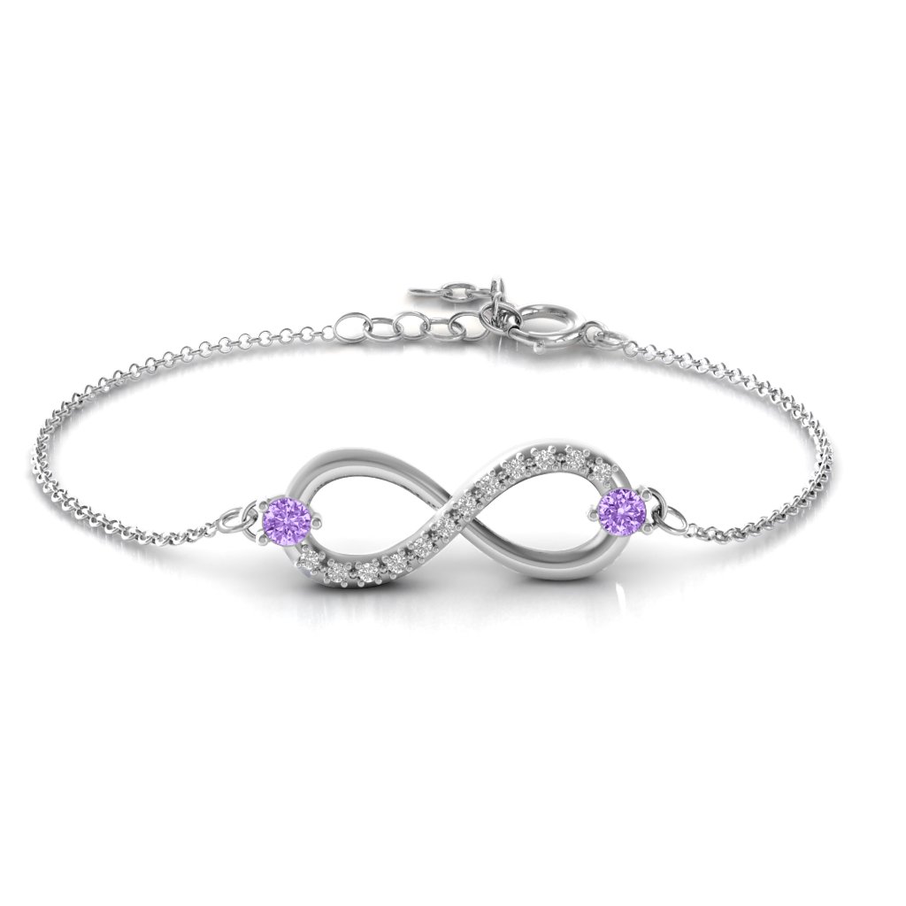 Double Stone Infinity Accent Daughters Bracelet