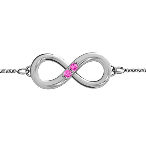 "Twosome" Infinity Bracelet – Sterling Silver with Pink Tourmaline