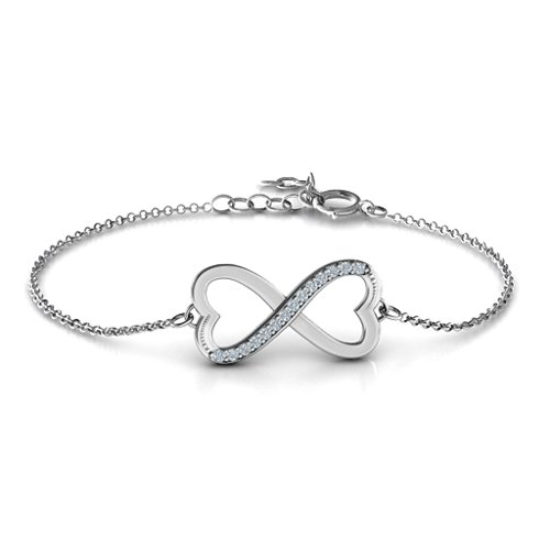 Double Heart Infinity Bracelet with Accents