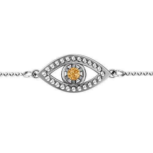 Evil Eye Bracelet – Sterling Silver with Citrine