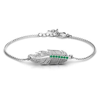 Feather with Accent Stones Bracelet