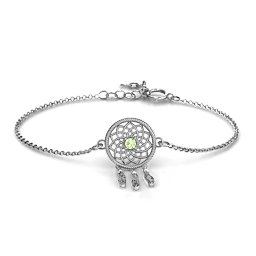 Dream Catcher Bracelet in 925 Sterling Silver with Peridot
